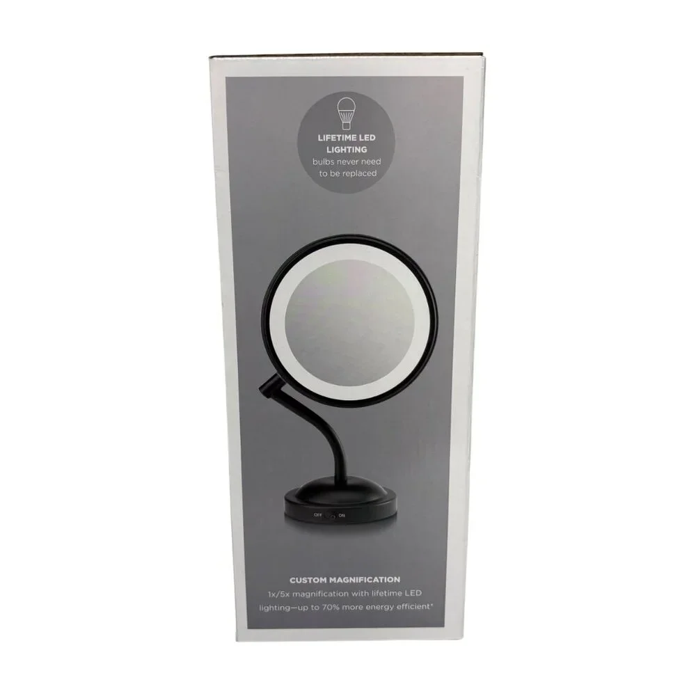 NIB InfinitiPro By Conair Lighted Makeup Mirror Magnification Lifetime LED